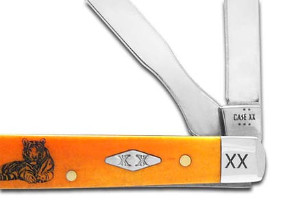 W.R. Case XX Knives Baby Doc Tiger Stripe Orange Bone 12514TS2 Pocket Knife