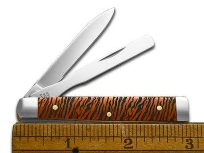 W.R. Case XX Knives Baby Doc Tiger Stripe Orange Bone 12514TS2 Pocket Knife