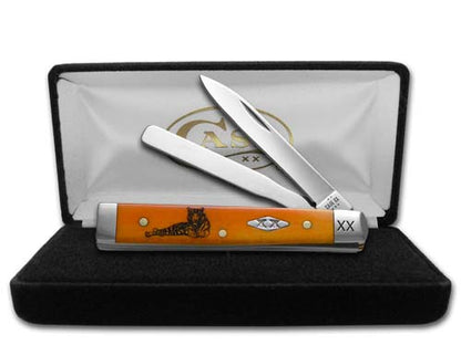 W.R. Case XX Knives Baby Doc Tiger Stripe Orange Bone 12514TS2 Pocket Knife