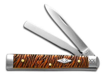 W.R. Case XX Knives Baby Doc Tiger Stripe Orange Bone 12514TS Pocket Knife