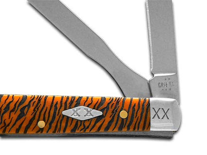 W.R. Case XX Knives Baby Doc Tiger Stripe Orange Bone 12514TS Pocket Knife
