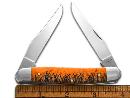 W.R. Case XX Knives Muskrat Scene Orange Bone 12515MRAT Stainless 1/500 Pocket Knife