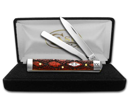 W.R. Case XX Knives Baby Doc Snake Skin Red Bone 12516SS Stainless Pocket Knife