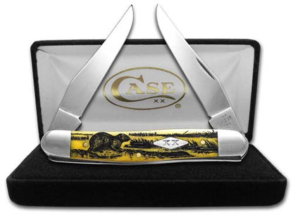 W.R. Case XX Knives Muskrat Scene Yellow Bone 12521MRAT Stainless 1/500 Pocket Knife