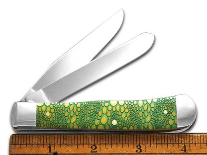 W.R. Case XX Knives Trapper Yellow Bone Lizard Skin 12523GLS Stainless Steel 1/500 Pocket Knife