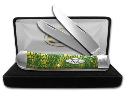 W.R. Case XX Knives Trapper Yellow Bone Lizard Skin 12523GLS Stainless Steel 1/500 Pocket Knife