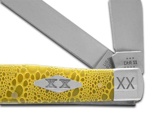 W.R. Case XX Knives Trapper Yellow Bone Lizard Skin 12523YLS Stainless Steel 1/500 Pocket Knife
