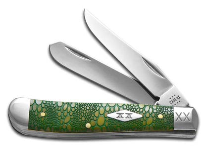 W.R. Case XX Knives Mini Trapper Lizard Skin Yellow Bone 12524GLS Stainless 1/500 Pocket Knife