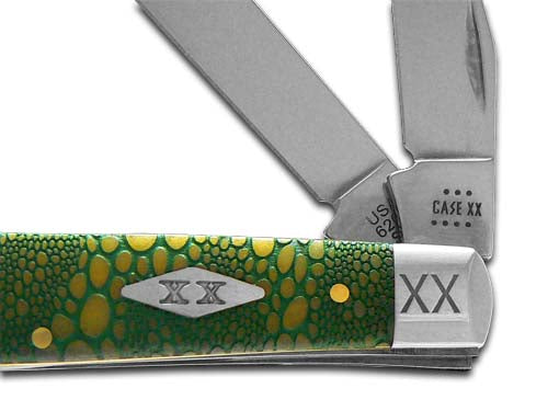 W.R. Case XX Knives Mini Trapper Lizard Skin Yellow Bone 12524GLS Stainless 1/500 Pocket Knife