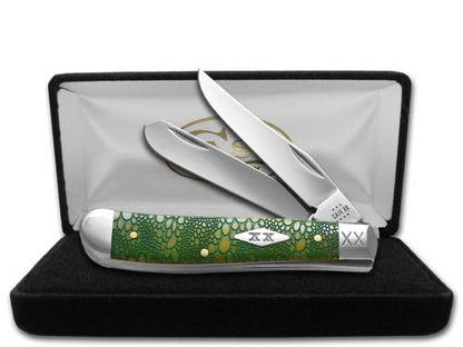 W.R. Case XX Knives Mini Trapper Lizard Skin Yellow Bone 12524GLS Stainless 1/500 Pocket Knife