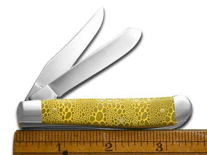 W.R. Case XX Knives Mini Trapper Yellow Bone Lizard Skin 12524YLS Stainless 1/500 Pocket Knife