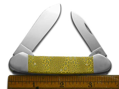 W.R. Case XX Knives Canoe Yellow Bone Lizard Skin 12525YLS Stainless 1/500 Pocket Knife