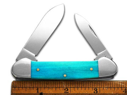 W.R. Case XX Knives Canoe Smooth Caribbean Blue Bone Stainless Steel 1/500 Pocket Knife 12527