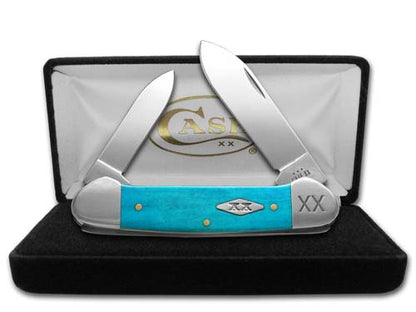 W.R. Case XX Knives Canoe Smooth Caribbean Blue Bone Stainless Steel 1/500 Pocket Knife 12527