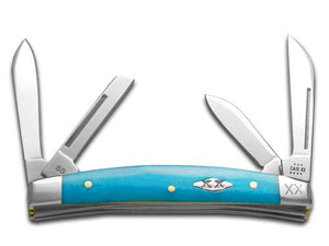 W.R. Case XX Knives Small Congress Caribbean Blue Bone Stainless 1/500 Pocket Knife 12529