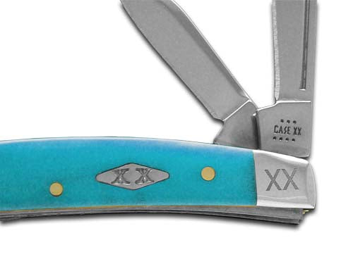 W.R. Case XX Knives Small Congress Caribbean Blue Bone Stainless 1/500 Pocket Knife 12529