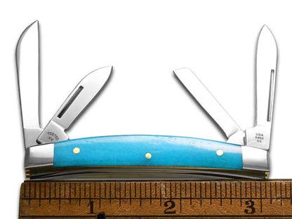 W.R. Case XX Knives Small Congress Caribbean Blue Bone Stainless 1/500 Pocket Knife 12529