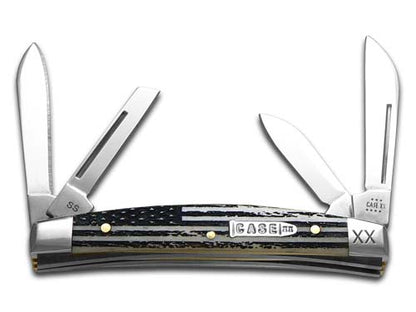 W.R. Case XX Knives Small Congress Natural Bone US Flag Stainless Steel 1/500 Pocket Knife 12535USF
