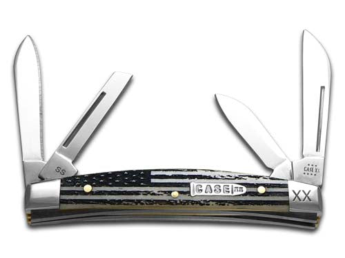 W.R. Case XX Knives Small Congress Natural Bone US Flag Stainless Steel 1/500 Pocket Knife 12535USF