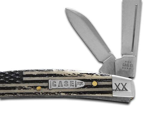 W.R. Case XX Knives Small Congress Natural Bone US Flag Stainless Steel 1/500 Pocket Knife 12535USF