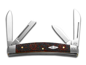 W.R. Case XX Knives Small Congress Red Bone Roses Stainless Steel 1/500 Pocket Knife 12537R
