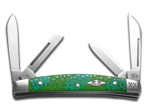 W.R. Case XX Knives Small Congress Green Lizard Skin Stainless 1/500 Pocket Knife 12538LS