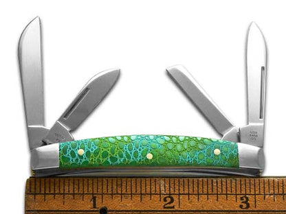 W.R. Case XX Knives Small Congress Green Lizard Skin Stainless 1/500 Pocket Knife 12538LS