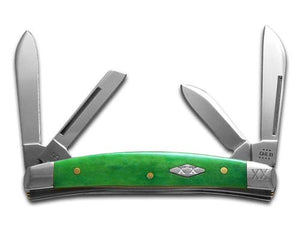 W.R. Case XX Knives Small Congress Smooth Bright Green Bone Stainless Steel 1/500 Pocket Knife 12538