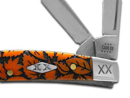 W.R. Case XX Knives Small Congress Orange Bone Fall Etch Stainless 1/500 Pocket Knife 12539FALL