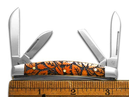 W.R. Case XX Knives Small Congress Orange Bone Fall Etch Stainless 1/500 Pocket Knife 12539FALL