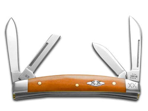 W.R. Case XX Knives Small Congress Persimmon Orange Bone Stainless Steel 1/500 Pocket Knife 12539