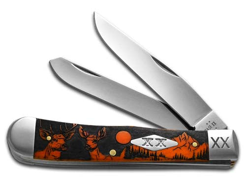 W.R. Case XX Knives Trapper The Rut Persimmon Orange Bone 1/500 Pocket Knife 12542RUT