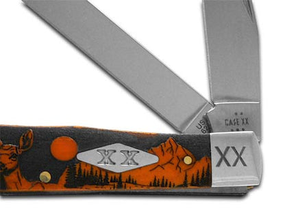 W.R. Case XX Knives Trapper The Rut Persimmon Orange Bone 1/500 Pocket Knife 12542RUT
