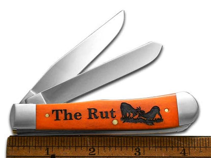 W.R. Case XX Knives Trapper The Rut Persimmon Orange Bone 1/500 Pocket Knife 12542RUT