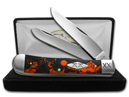 W.R. Case XX Knives Trapper The Rut Persimmon Orange Bone 1/500 Pocket Knife 12542RUT