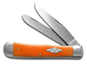 W.R. Case XX Knives Trapper Smooth Persimmon Orange Bone 1/500 Stainless Pocket Knife 12542