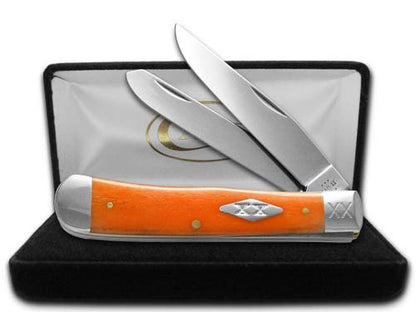 W.R. Case XX Knives Trapper Smooth Persimmon Orange Bone 1/500 Stainless Pocket Knife 12542