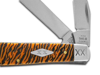 W.R. Case XX Knives Mini Trapper 12543TS Tiger Stripe Orange Bone Stainless 1/500 Pocket Knife