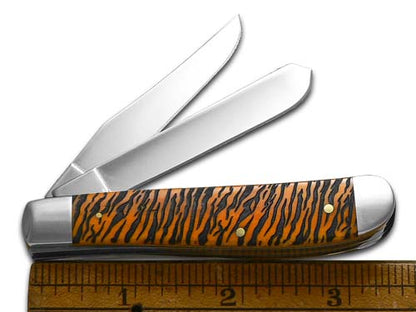 W.R. Case XX Knives Mini Trapper 12543TS Tiger Stripe Orange Bone Stainless 1/500 Pocket Knife