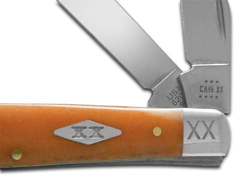 W.R. Case XX Knives Mini Trapper Persimmon Orange Bone 1/500 Stainless Pocket Knife 12543