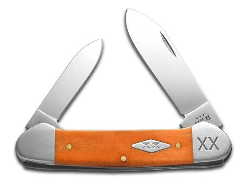 W.R. Case XX Knives Canoe Persimmon Orange Bone 1/500 Stainless Pocket Knife 12544