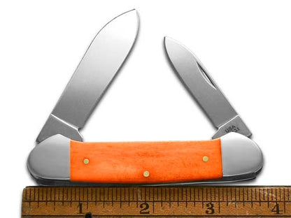 W.R. Case XX Knives Canoe Persimmon Orange Bone 1/500 Stainless Pocket Knife 12544