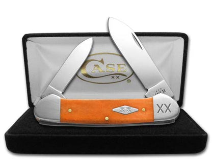 W.R. Case XX Knives Canoe Persimmon Orange Bone 1/500 Stainless Pocket Knife 12544