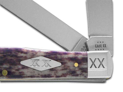W.R. Case XX Knives Trapper Purple Bone Stainless Steel 1/500 Pocket Knife 12545