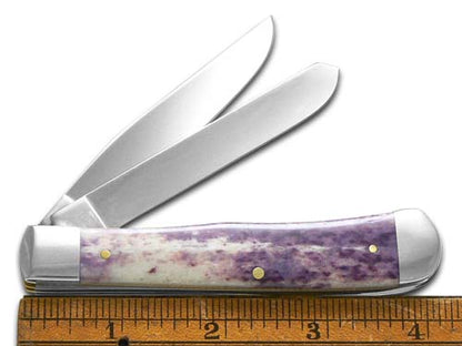 W.R. Case XX Knives Trapper Purple Bone Stainless Steel 1/500 Pocket Knife 12545