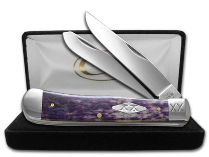 W.R. Case XX Knives Trapper Purple Bone Stainless Steel 1/500 Pocket Knife 12545