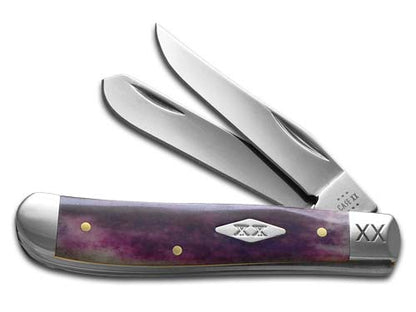 W.R. Case XX Knives Mini Trapper Purple Bone Stainless Steel 1/500 Pocket Knife 12546