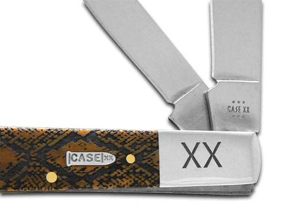 W.R. Case XX Knives Razor Jack Snake Skin Antique Bone 1/500 Stainless Pocket Knife 12549SS