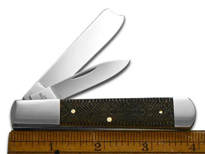 W.R. Case XX Knives Razor Jack Snake Skin Antique Bone 1/500 Stainless Pocket Knife 12549SS