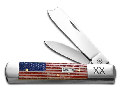 W.R. Case XX Knives Razor Jack U.S. Flag Natural Bone 1/500 Stainless Pocket Knife 12550USF